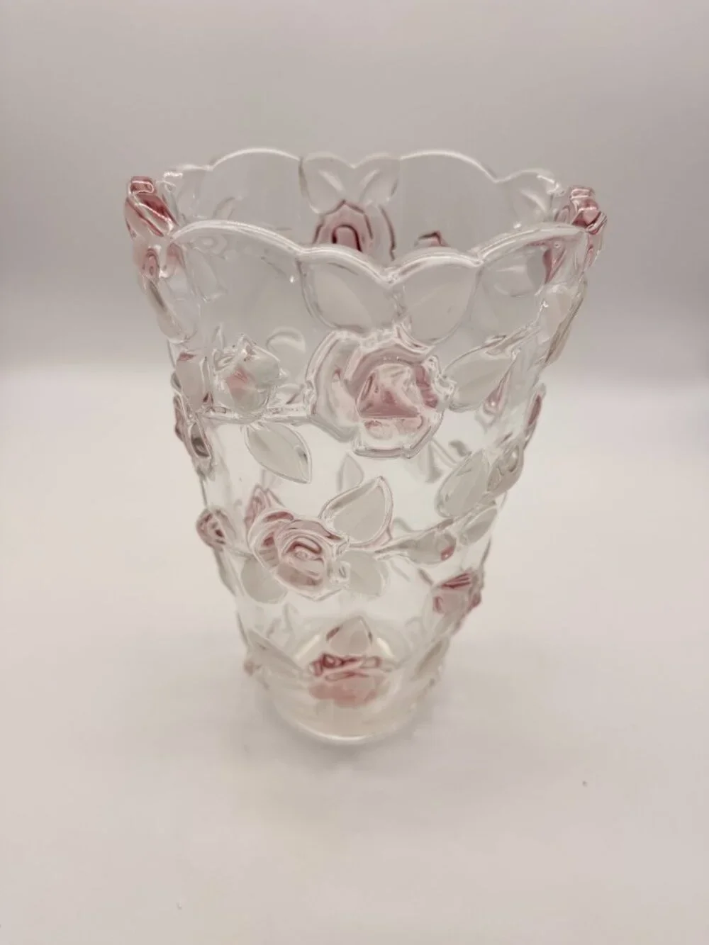 Mikasa Bella Rosa Pink Frost Crystal Vase 9.5